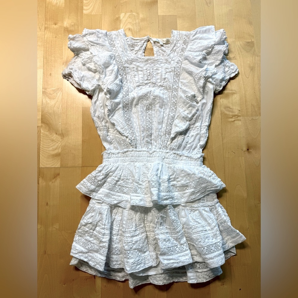 LOVESHACKFANCY White STELLA DRESS Size XS - Picture 6 of 6